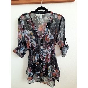 Sheer Floral Blouse